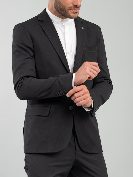 Sunset Men's Summer Suit Jacket Regular Fit Black
