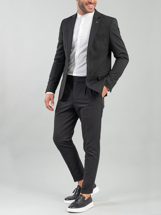 Sunset Men's Summer Suit Jacket Regular Fit Black