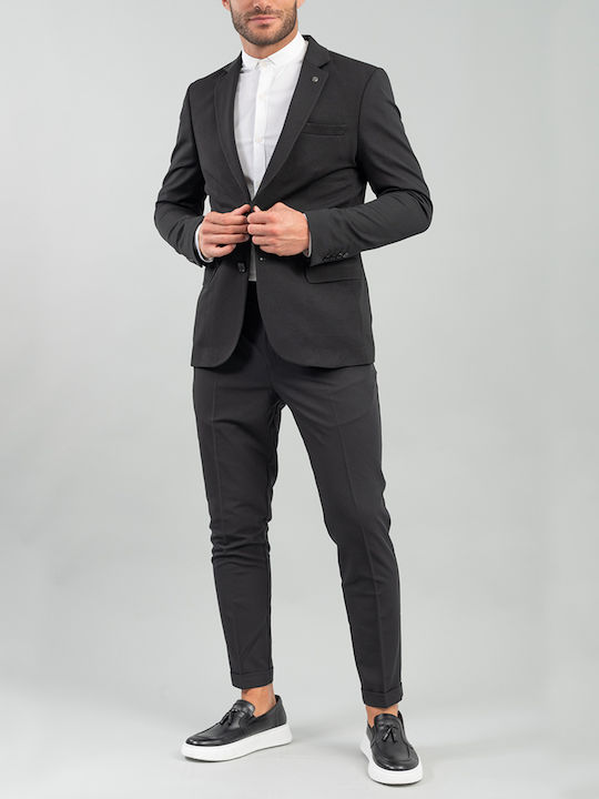 Sunset Men's Summer Suit Jacket Regular Fit Black