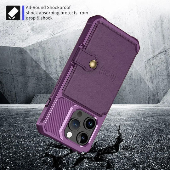 HappyCase Wallet Silicone 0.5mm Purple (iPhone 15 Pro)