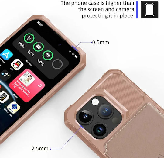 HappyCase Wallet Silicon 0.5mm Roz (iPhone 15 Pro)