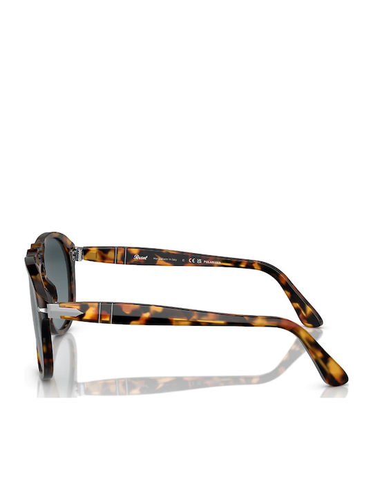 Persol PO649S 1052/S3 Unisex Sunglasses with Brown Tartaruga Plastic Frame and Blue Gradient Polarized Lens PO0649 1052S3