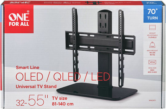 One For All WM2470 Βάση Τηλεόρασης Τοίχου έως 55" και 40kg Μαύρο