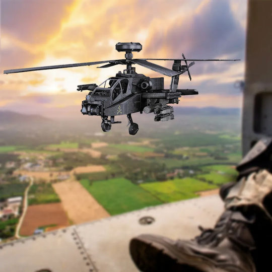 Piececool Jucărie de Construcție din Metal Elicopter Ah-64 Apache