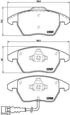Brembo Σετ Τακάκια Εμπρός για Audi A1 Renault Rapid Seat Altea Skoda Fabia Volkswagen Beetle
