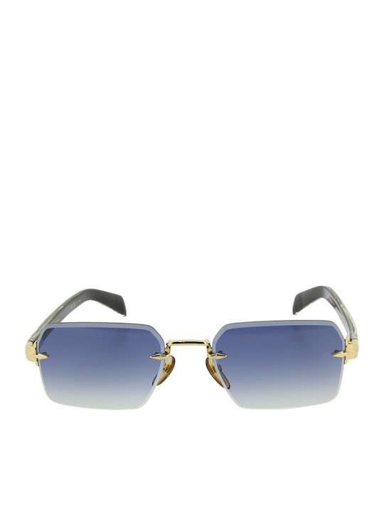 David Beckham Db Unisex Γυαλιά Ηλίου με Χρυσό Μεταλλικό Σκελετό και Μπλε Ντεγκραντέ Φακό DB 7109/S RHL/08