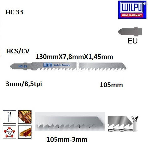 Wilpu Jig Saw Blade for Wood 10881