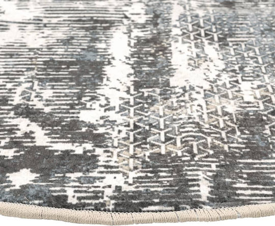 vidaXL Rutschfest Teppich Rund Synthetisch,Polyester/Cotton/Leather Multicolour