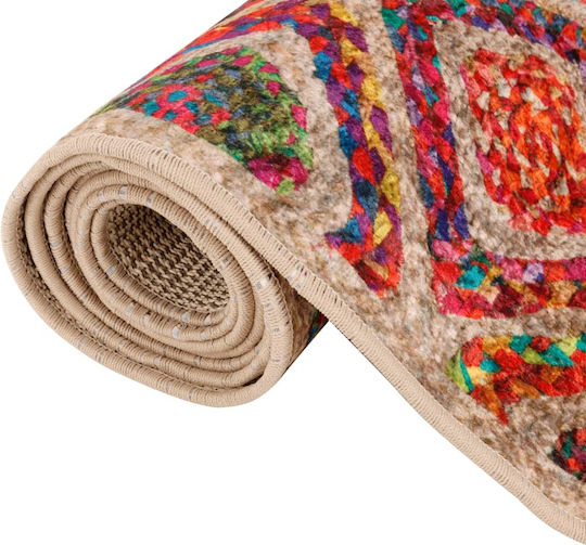 vidaXL Rutschfest Teppich Rechteckig Synthetisch,Polyester/Cotton/Leather Multicolour