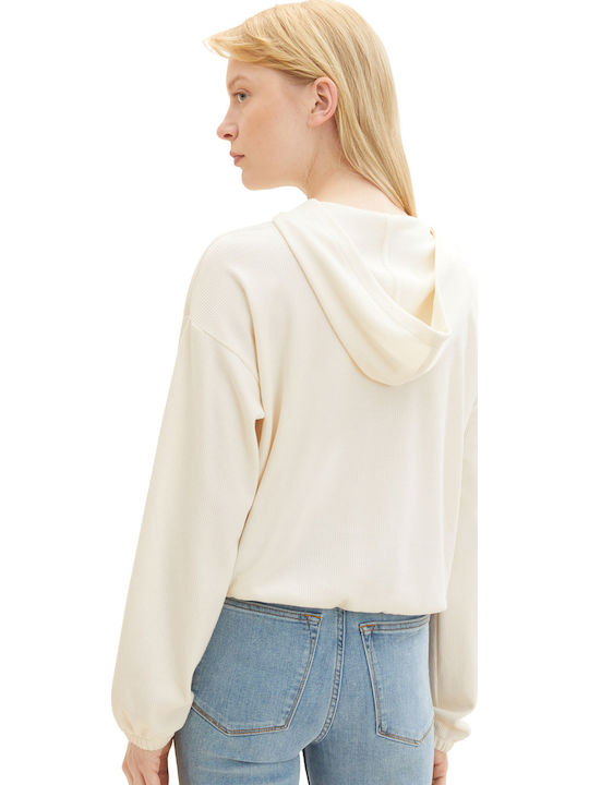 Damen Bluse Langärmelig mit Kapuze 10348/GARDENIA WHITE