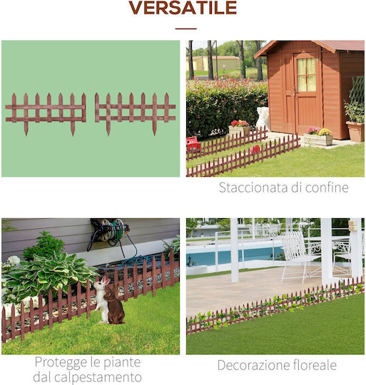 Outsunny Wooden Garden Hedge in Brown Colour 12 Pieces