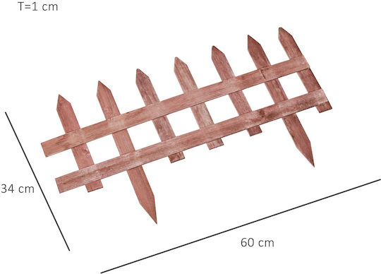 Outsunny Wooden Garden Hedge in Brown Colour 12 Pieces