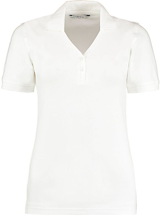 Sophia V-Neck Μπλουζάκι Polo Kustom Kit KK732 White