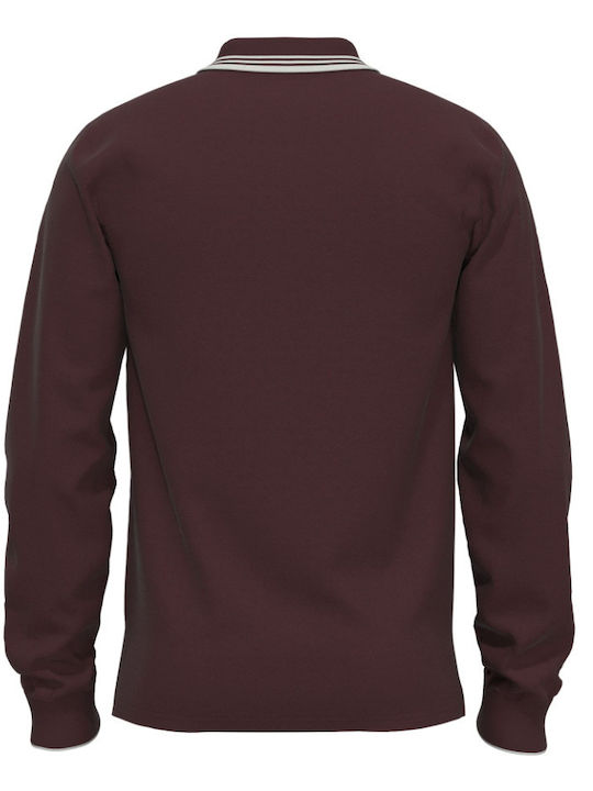 Levi's Men's Long Sleeve Blouse Polo Burgundy