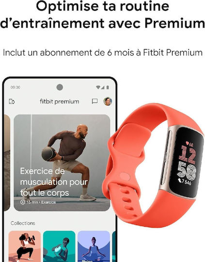 Fitbit Charge 6 Șampanie / Coral