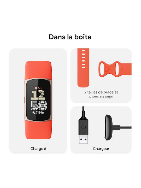 Fitbit Charge 6 Șampanie / Coral