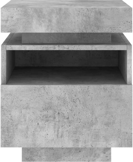Κομοδίνα Ξύλινα Γκρι Σκυροδέματος 2τμχ 40x39x48.5cm