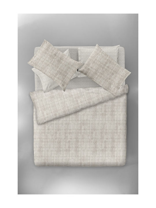 Saint Clair Set Husă de Pilotă Bumbac Super Dublă cu 2 Fețe de Pernă 225x250 Narciso Natural