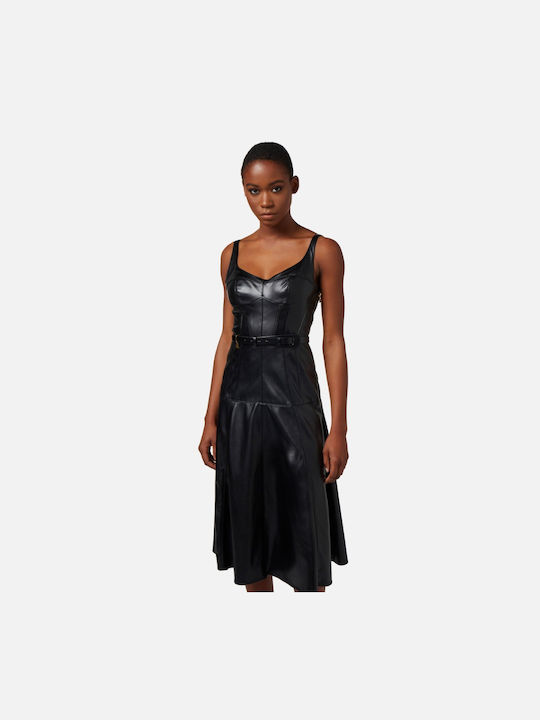 Elisabetta Franchi Mini Dress Leather Black