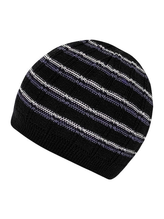 Beanie Ανδρικός Σκούφος Πλεκτός Μαύρο/Μωβ