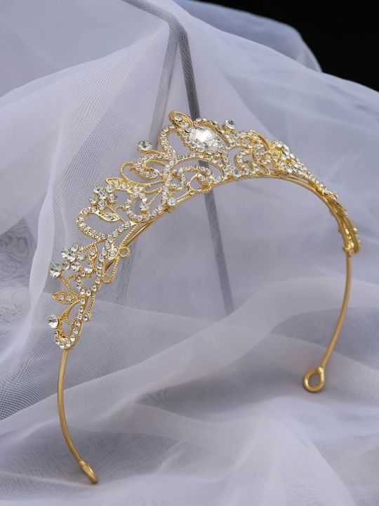 Bridal Hair Tiara with strass color gold crown 969