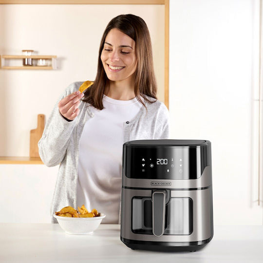 Black & Decker Air Fryer with Wi-Fi 6.5lt Silver ES9730070B
