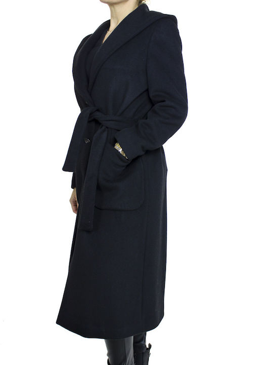 Emporio Co. Women's Midi Coat Black.