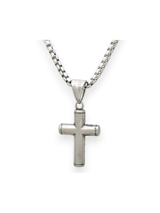 Goldjewels Women's Cross Double Sided from Steel with Chain