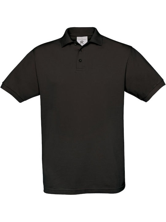 B&C Pique Men's Short Sleeve Promotional Blouse Black