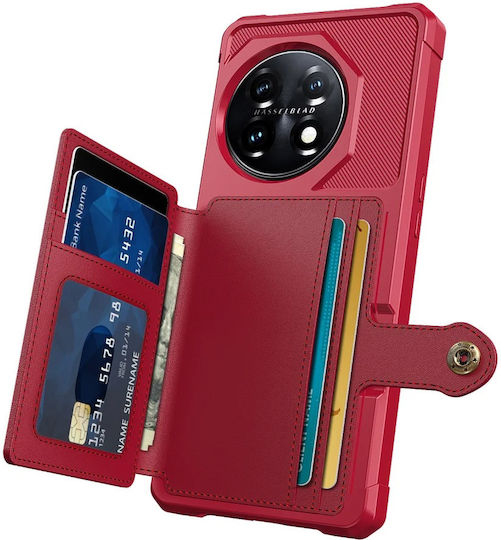 HappyCase Brieftasche Silikon 0.5mm Rot (OnePlus 11)