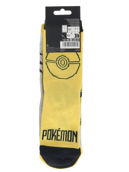 Παιδικές Κάλτσες Pokémon Κίτρινες 3 Ζευγάρια