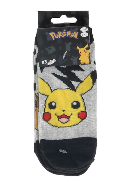 Παιδικά Σοσόνια Pokémon Γκρί 3 Ζευγάρια