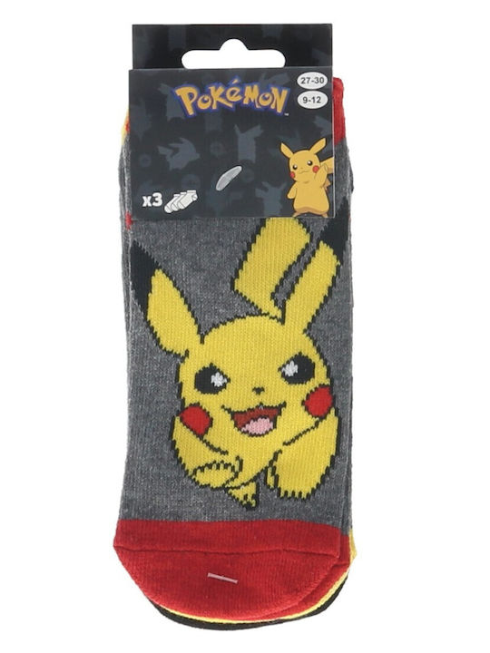 Παιδικά Σοσόνια Pokémon Γκρι Σκούρο 3 Ζευγάρια
