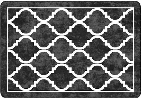 vidaXL Rutschfest Synthetisch,Polyester/Cotton/Leather Black and White
