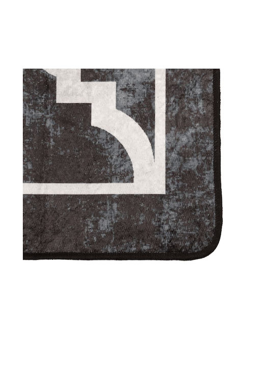 vidaXL Rutschfest Teppich Rechteckig Synthetisch,Polyester/Cotton/Leather Black and White