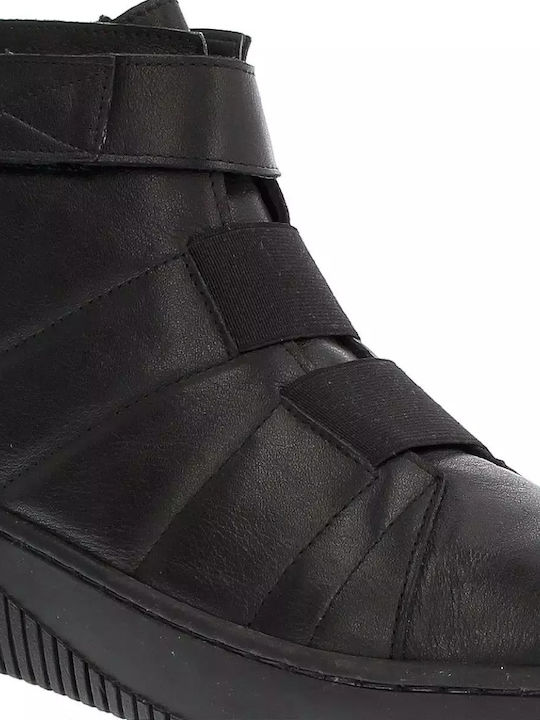 Emanuele Leather Women's Ankle Boots Platform Black