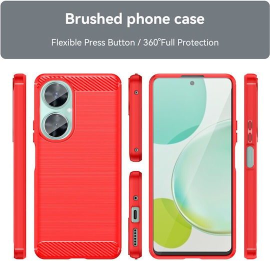Mad Mask Brushed TPU Carbon Back Cover Σιλικόνης Κόκκινο (Huawei Nova 11i)