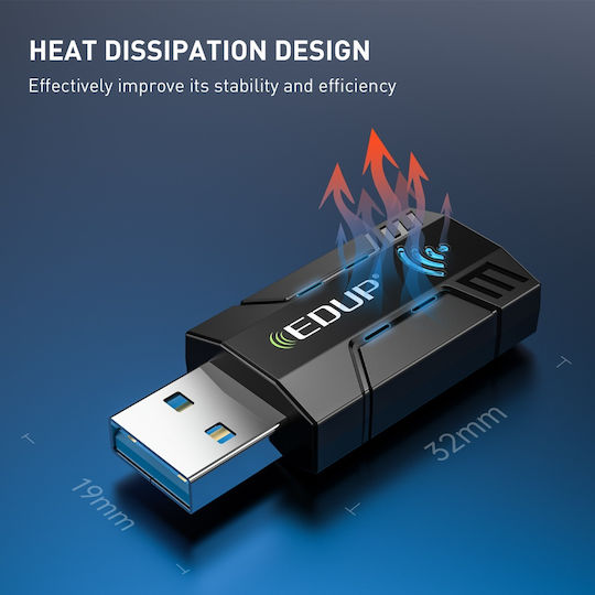 EDUP EP-AC1689GS USB Netzwerkadapter mit Drahtloser Verbindung Wi-Fi 11Mbps