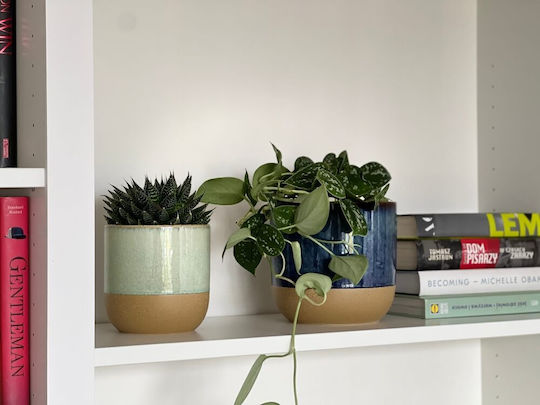 Polnix Vintage Plant Pot Ceramic Turquoise