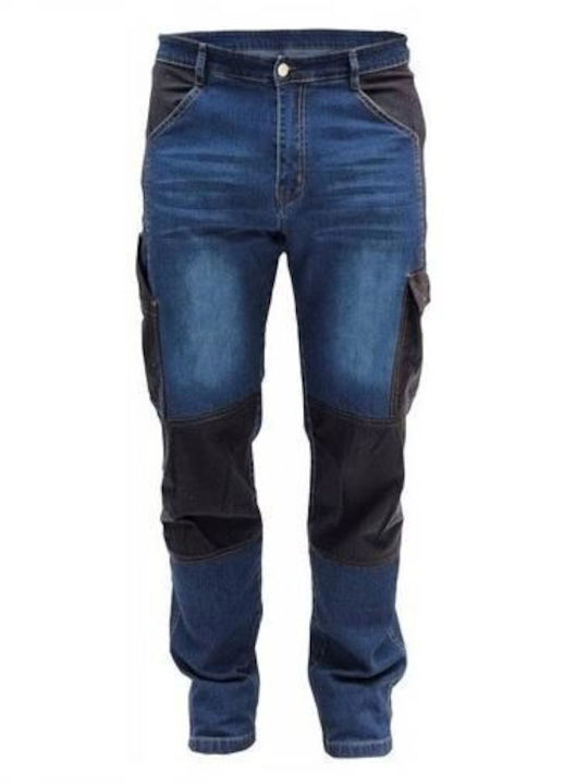 Dedra Men's Denim Dungarees Slim Fit Blue