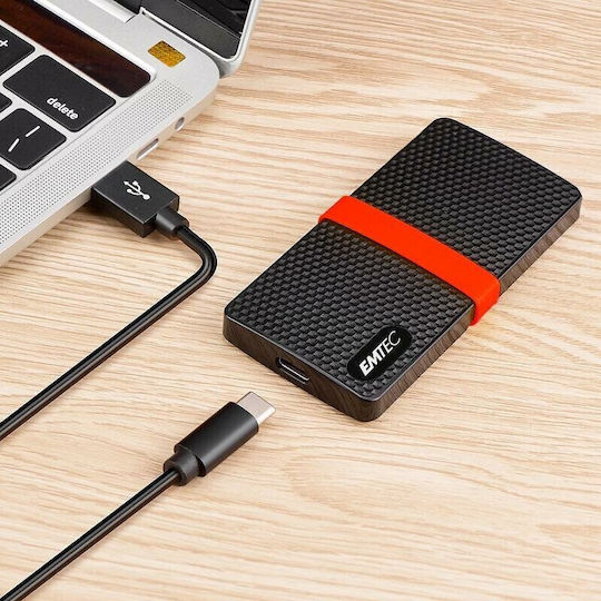Emtec X200 Portabil USB-C Hard Disk Extern SSD 2TB 2.5 Negru