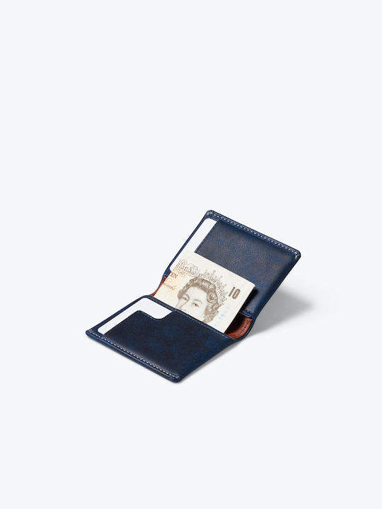 Slim Sleeve Leather Men's Wallet Cards Blue