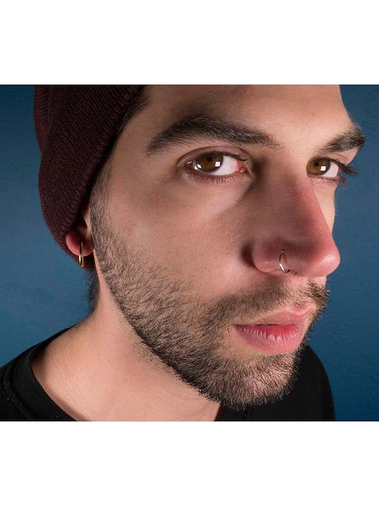 Theodora's Jewellery Men's Earrings Hoops made of Steel Gold Plated