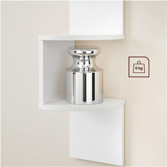 Corner Wall Shelf White 20x20x127.5cm