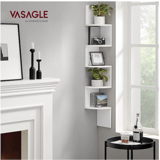 Corner Wall Shelf White 20x20x127.5cm