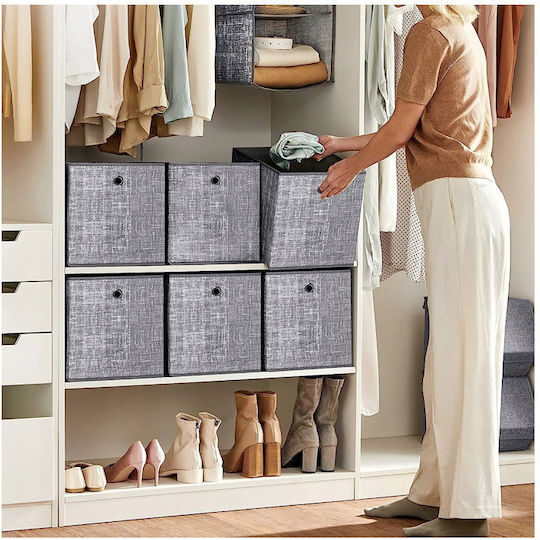 Songmics Stoff Aufbewahrungsbox mit Deckel Gray 30x30x30cm 6Stück