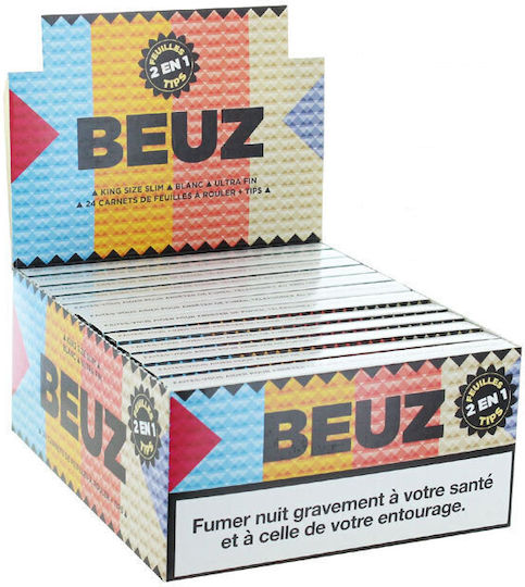 Beuz Zigarettenpapier Schlank King Size mit Kegelspitzen 32 Blätter 1Stück