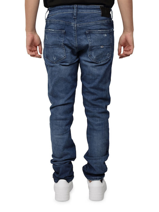 Austin Men's Elastic Jeans Pants With Slim Tapered Fit Blue