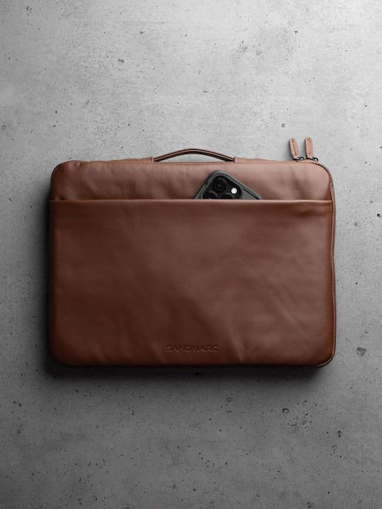 Sandmarc Leather Edition Θήκη για Laptop 16" MacBook Pro 16" σε Καφέ χρώμα