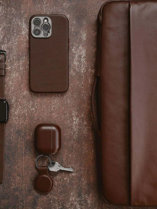 Sandmarc Leather Edition Carrying Case 14" MacBook Pro 14" σε Καφέ χρώμα